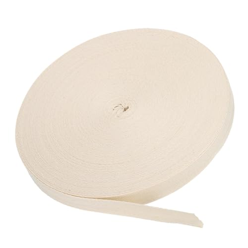 MACHSWON Baumwoll-Twill-Klebeband, 2,5 cm, 45,7 m, Baumwollband, Schrägband, Fischgrätenmuster, Gurtband, zum Nähen, Geschenkverpacken, Basteln, DIY, Aprikose von MACHSWON