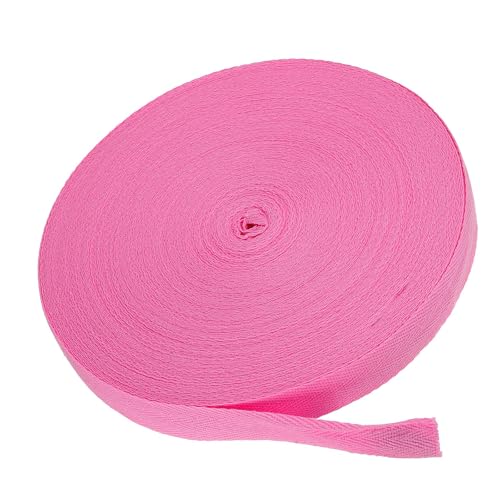 MACHSWON Baumwoll-Twill-Klebeband, 2,5 cm, 45,7 m, Baumwollband, Schrägband, Fischgrätenmuster, Gurtband, zum Nähen, Geschenkverpacken, Basteln, DIY, Rosenrot von MACHSWON