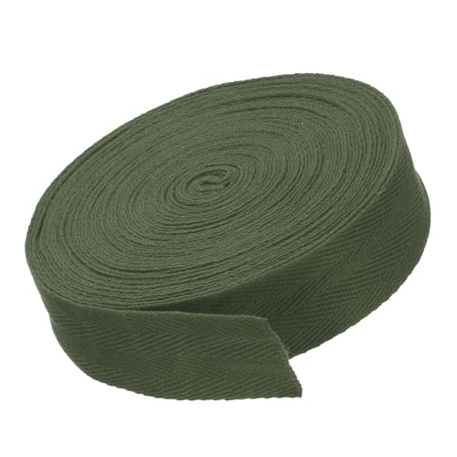 MACHSWON Baumwoll-Twill-Klebeband, 2,5 cm, 9,1 m, Baumwollband, Schrägband, Fischgrätenmuster, Gurtband zum Nähen, Geschenkverpacken, Basteln, DIY, Armeegrün MACHSWON Baumwoll-Twill-Klebeband, 2,5 cm, 9,1 m, Baumwollband, Schrägband, Fischgrätenmuster, Gurtband zum Nähen, Geschenkverpacken, Basteln, DIY, Armeegrün von MACHSWON