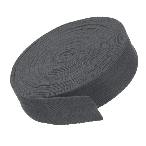 MACHSWON Baumwoll-Twill-Klebeband, 2,5 cm, 9,1 m, Baumwollband, Schrägband, Fischgrätenmuster, Gurtband zum Nähen, Geschenkverpacken, Basteln, DIY, Dunkelgrau MACHSWON Baumwoll-Twill-Klebeband, 2,5 cm, 9,1 m, Baumwollband, Schrägband, Fischgrätenmuster, Gurtband zum Nähen, Geschenkverpacken, Basteln, DIY, Dunkelgrau von MACHSWON