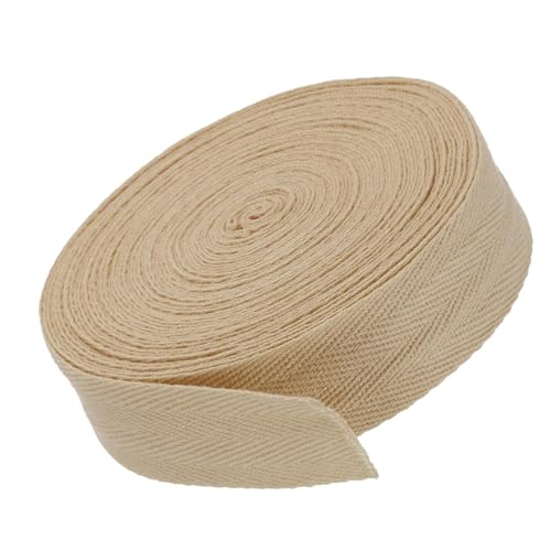MACHSWON Baumwoll-Twill-Klebeband, 2,5 cm, 9,1 m, Baumwollband, Schrägband, Fischgrätenmuster, Gurtband zum Nähen, Geschenkverpacken, Basteln, DIY, Hellbraun MACHSWON Baumwoll-Twill-Klebeband, 2,5 cm, 9,1 m, Baumwollband, Schrägband, Fischgrätenmuster, Gurtband zum Nähen, Geschenkverpacken, Basteln, DIY, Hellbraun von MACHSWON