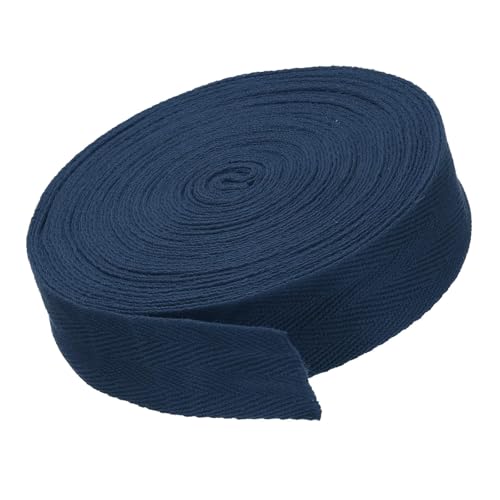 MACHSWON Baumwoll-Twill-Klebeband, 2,5 cm, 9,1 m, Baumwollband, Schrägband, Fischgrätenmuster, Gurtband zum Nähen, Geschenkverpacken, Basteln, DIY, Marineblau MACHSWON Baumwoll-Twill-Klebeband, 2,5 cm, 9,1 m, Baumwollband, Schrägband, Fischgrätenmuster, Gurtband zum Nähen, Geschenkverpacken, Basteln, DIY, Marineblau von MACHSWON