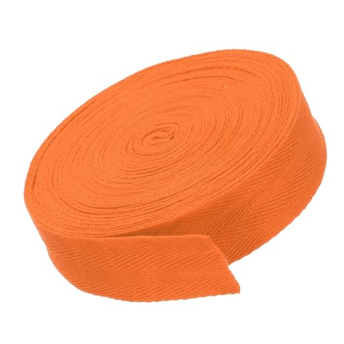 MACHSWON Baumwoll-Twill-Klebeband, 2,5 cm, 9,1 m, Baumwollband, Schrägband, Fischgrätenmuster, Gurtband zum Nähen, Geschenkverpacken, Basteln, DIY, Orange MACHSWON Baumwoll-Twill-Klebeband, 2,5 cm, 9,1 m, Baumwollband, Schrägband, Fischgrätenmuster, Gurtband zum Nähen, Geschenkverpacken, Basteln, DIY, Orange von MACHSWON