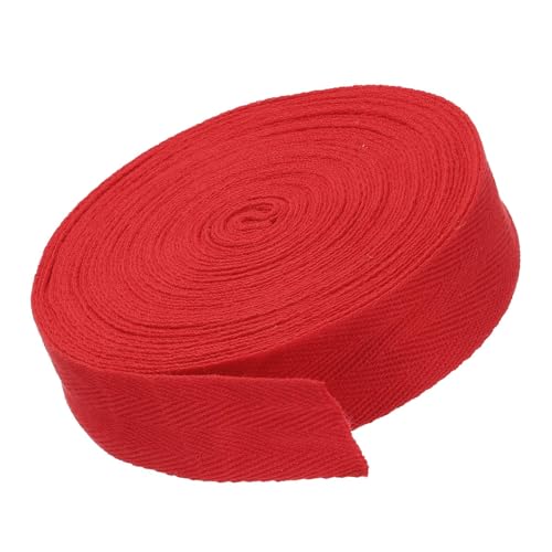 MACHSWON Baumwoll-Twill-Klebeband, 2,5 cm, 9,1 m, Baumwollband, Schrägband, Fischgrätenmuster, Gurtband zum Nähen, Geschenkverpacken, Basteln, DIY, Rot MACHSWON Baumwoll-Twill-Klebeband, 2,5 cm, 9,1 m, Baumwollband, Schrägband, Fischgrätenmuster, Gurtband zum Nähen, Geschenkverpacken, Basteln, DIY, Rot von MACHSWON
