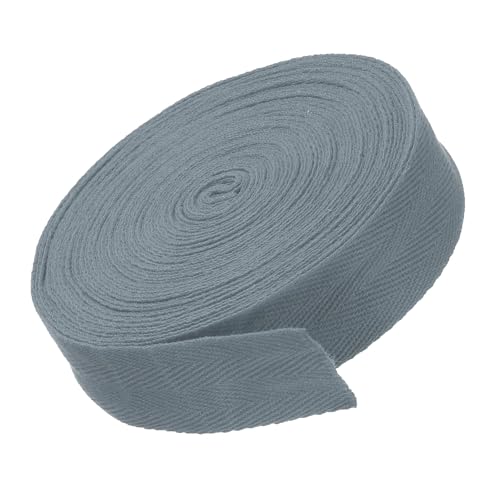 MACHSWON Baumwoll-Twill-Klebeband, 3 cm, 9,1 m, Baumwollband, Schrägband, Fischgrätenmuster, Gurtband zum Nähen, Geschenkverpacken, Basteln, DIY, Dunkelgrau von MACHSWON