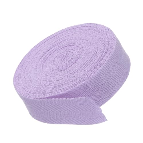 MACHSWON Baumwoll-Twill-Klebeband, 3 cm, 9,1 m, Baumwollband, Schrägband, Fischgrätenmuster, Gurtband zum Nähen, Geschenkverpacken, Basteln, DIY, Hellviolett von MACHSWON