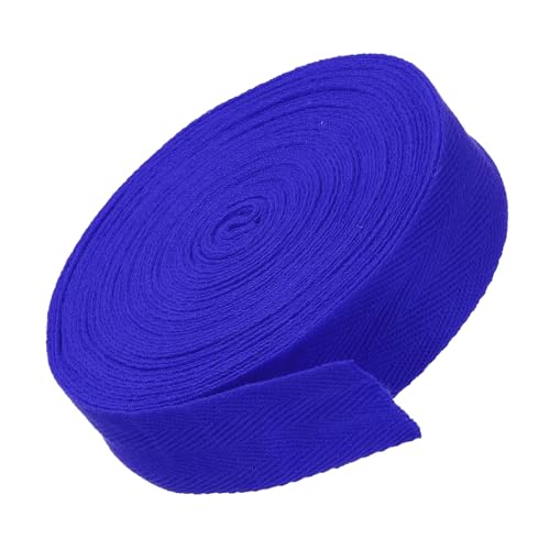 MACHSWON Baumwoll-Twill-Klebeband, 3 cm, 9,1 m, Baumwollband, Schrägband, Fischgrätenmuster, Gurtband zum Nähen, Geschenkverpacken, Basteln, DIY, Königsblau von MACHSWON
