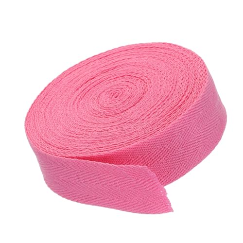 MACHSWON Baumwoll-Twill-Klebeband, 3 cm, 9,1 m, Baumwollband, Schrägband, Fischgrätenmuster, Gurtband zum Nähen, Geschenkverpacken, Basteln, DIY, Rosa von MACHSWON