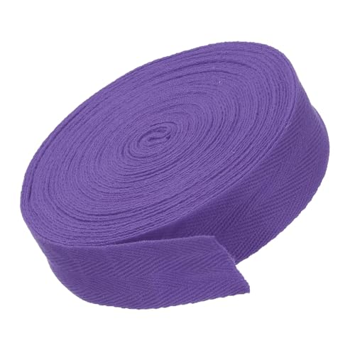 MACHSWON Baumwoll-Twill-Klebeband, 3 cm, 9,1 m, Baumwollband, Schrägband, Fischgrätenmuster, Gurtband zum Nähen, Geschenkverpacken, Basteln, DIY, Violett von MACHSWON
