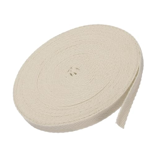 MACHSWON Baumwoll-Twillband, 0,6 cm, 9,1 m, 100 % Baumwolle, Schrägband, Fischgrätenmuster, Gurtband zum Nähen, Geschenkverpacken, Beige MACHSWON Baumwoll-Twillband, 0,6 cm, 9,1 m, 100 % Baumwolle, Schrägband, Fischgrätenmuster, Gurtband zum Nähen, Geschenkverpacken, Beige von MACHSWON