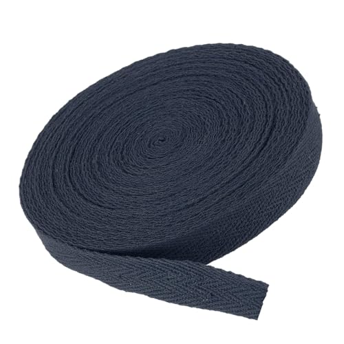 MACHSWON Baumwoll-Twillband, 1,6 cm, 9,1 m, Baumwollband, Schrägband, Fischgrätenmuster, Gurtband, zum Nähen, Geschenkverpacken, DIY, Dunkelblau MACHSWON Baumwoll-Twillband, 1,6 cm, 9,1 m, Baumwollband, Schrägband, Fischgrätenmuster, Gurtband, zum Nähen, Geschenkverpacken, DIY, Dunkelblau von MACHSWON