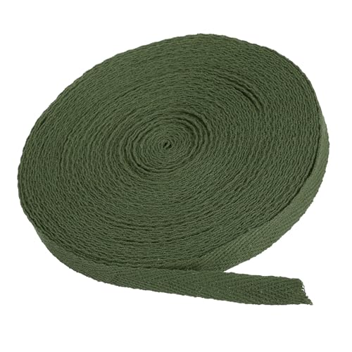 MACHSWON Baumwoll-Twillband, 9,1 m, 100 % Baumwolle, Schrägband, Fischgrätenmuster, Gurtband zum Nähen, Geschenkverpacken, Basteln, DIY, Armeegrün MACHSWON Baumwoll-Twillband, 9,1 m, 100 % Baumwolle, Schrägband, Fischgrätenmuster, Gurtband zum Nähen, Geschenkverpacken, Basteln, DIY, Armeegrün von MACHSWON