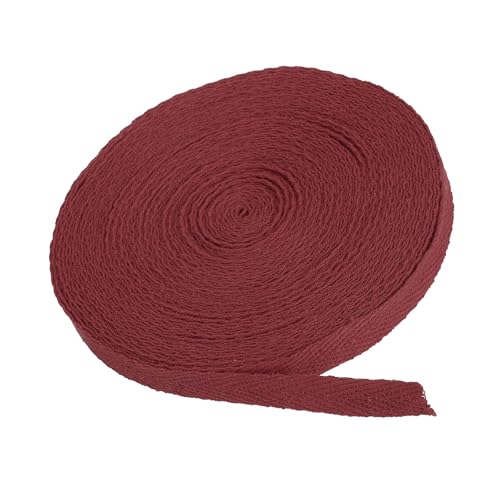MACHSWON Baumwoll-Twillband, 9,1 m, 100 % Baumwolle, Schrägband, Fischgrätenmuster, Gurtband zum Nähen, Geschenkverpacken, Basteln, DIY, Dunkelrot MACHSWON Baumwoll-Twillband, 9,1 m, 100 % Baumwolle, Schrägband, Fischgrätenmuster, Gurtband zum Nähen, Geschenkverpacken, Basteln, DIY, Dunkelrot von MACHSWON