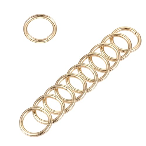 MACHSWON Metall-O-Ringe, 1,6 mm dick, nicht geschweißt, Mehrzweck-Schnallen, strapazierfähig, glatt, massiver Ring für Taschenriemen, Gürtel, Haustierleinen und Bastelarbeiten, Gold, 20 Stück von MACHSWON