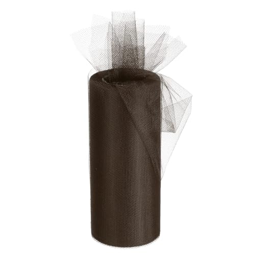 MACHSWON Tüllband-Rollen, braun, 15 cm, 22 m, Pastellnetzstoff, Netzstoff, 15 cm breit, Netzrolle für Geschenkverpackungen, Weihnachten, Hochzeit, DIY Handwerk von MACHSWON