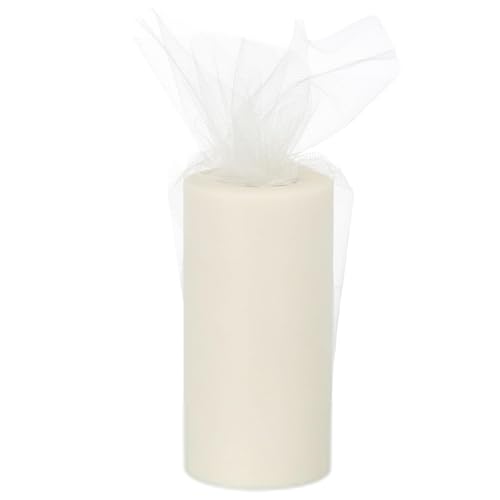 MACHSWON Tüllband-Rollen, elfenbeinfarben, 15,2 cm, 45,7 m, Pastellnetzstoff, Netzstoff, 15 cm Breite, Netzrolle für Geschenkverpackungen, Weihnachten, Hochzeit, Basteln, Basteln von MACHSWON