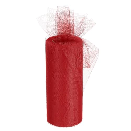 MACHSWON Tüllband-Rollen, rot, 15 cm, 22 m, Pastellnetzstoff, Netzstoff, 15 cm breit, Netzrolle für Geschenkverpackungen, Weihnachten, Hochzeit, DIY Handwerk von MACHSWON