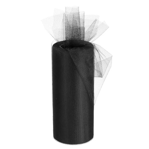 MACHSWON Tüllband-Rollen, schwarz, 15 cm, 22 m, Pastellnetzstoff, Netzstoff, 15 cm breit, Netzrolle für Geschenkverpackungen, Weihnachten, Hochzeit, DIY Handwerk von MACHSWON