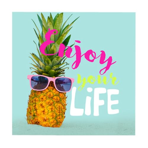 MACOSA U6SEI358_x2 Cocktailservietten 33 cm Set 40 Stk. Ananas Türkis Tisch-Deko Papierservietten Einweg-Servietten Papier Partyservietten Dekoservietten Tischservietten Mundtuch von MACOSA HOME