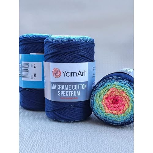 MACRAME Baumwollgarn Spectrum Cord - Harmonische Farben für Einzigartige Handarbeiten, 250 g, 250 Yds, 80% Baumwolle MACRAME Baumwollgarn Spectrum Cord - Harmonische Farben für Einzigartige Handarbeiten, 250 g, 250 Yds, 80% Baumwolle von MACRAME