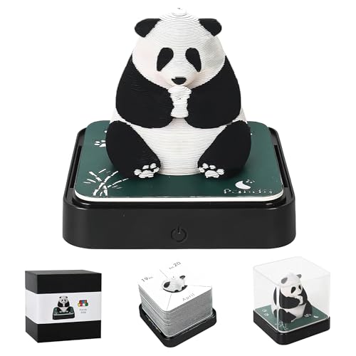 MACTANO 3D Art Calendar 2026, Creative Time Piece Calendar Panda Memo Pad Rip Away Paper Carving DIY Sticky Note von MACTANO