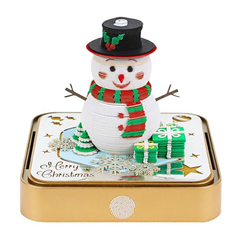 MACTANO 3D Art Calendar Memo Pad 2026, Creative Time Piece Calendar Christmas Snowman Rip Away Paper Carving Sticky DIY Note von MACTANO
