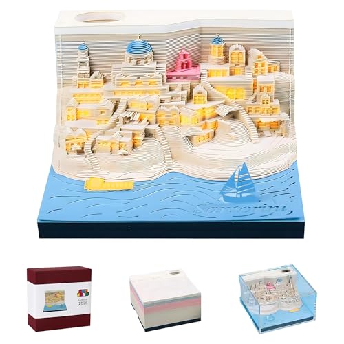MACTANO 3D Art Calendar Memo Pad 2026, Creative Time Piece Calendar Santorini Rip Away Paper Carving Sticky DIY Note MACTANO 3D Art Calendar Memo Pad 2026, Creative Time Piece Calendar Santorini Rip Away Paper Carving Sticky DIY Note von MACTANO