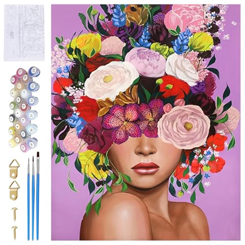 MACULPER Malen Nach Zahlen Erwachsene Blumen Malen Nach Zahlen für Erwachsene Malen Nach Zahlen Blumen Paint by Numbers Adult mit 3 Pinseln Ohne Rahmen, Flower Girl 40X50CM MACULPER Malen Nach Zahlen Erwachsene Blumen Malen Nach Zahlen für Erwachsene Malen Nach Zahlen Blumen Paint by Numbers Adult mit 3 Pinseln Ohne Rahmen, Flower Girl 40X50CM von MACULPER