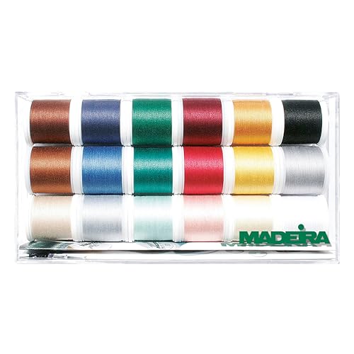 Madeira 8030 Stickbox Cotona No.30 18 Spulen à 200 m, Assorted, One Size, 3600 von MADEIRA
