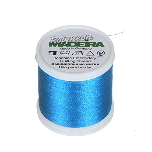 Madeira 9845 – – 1695 2-lagig Polyneon Polyester Stickgarn, 40 wt/135D 440 YD, türkis von MADEIRA