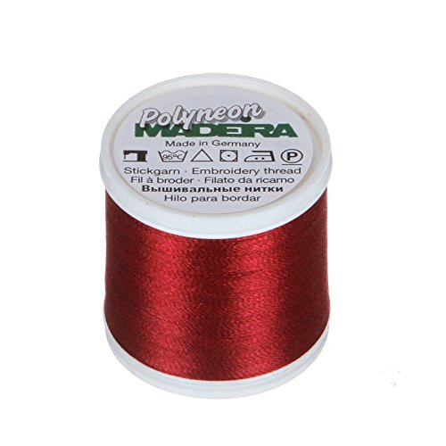 Madeira 9845 – – 1784 2-lagig Polyneon Polyester Stickgarn, 40 wt/135D 440 YD, Cranberry von MADEIRA