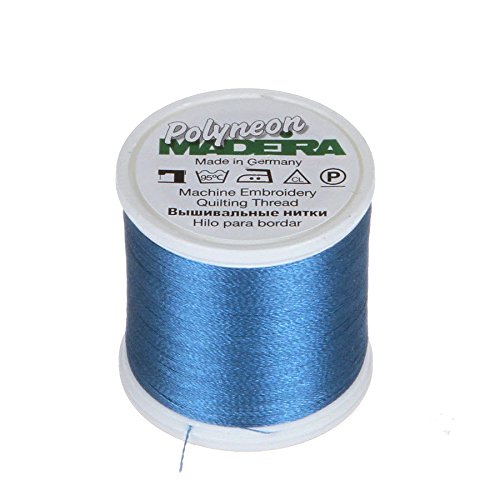 Madeira 9845 – – 1852 2-lagig Polyneon Polyester Stickgarn, 40 wt/135D 440 YD, Baltic Blue von MADEIRA