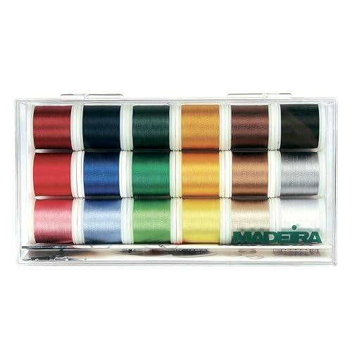 Madeira 25143 Tacony Rayon Gewinde sampler-18 Spulen, Kunstseide, 18 Spools, One Size von MADEIRA