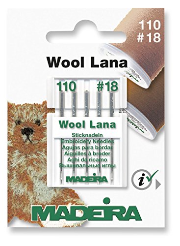 Nähmaschinennadeln für Wolle von Madeira, 5er-Pack, Größe 110/18, geeignet für alle Haushalts-Nähmaschinen von MADEIRA