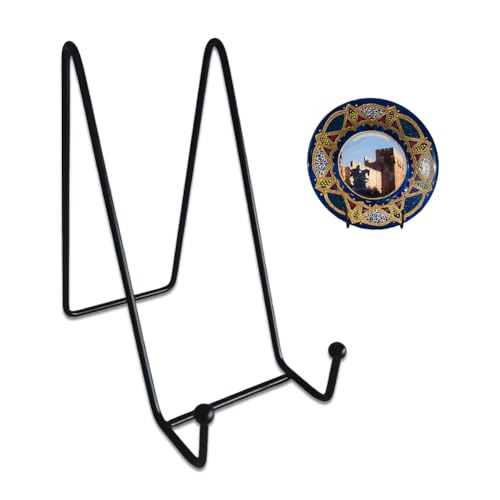 MADOCEGO 15,2 cm große Staffelei Tellerständer Metallrahmen Halter Ständer für Bild, Fotorahmen, Schallplatten, Buch (schwarz) von MADOCEGO