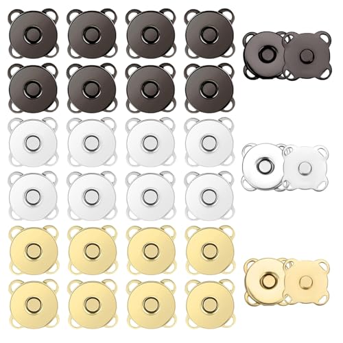 MAEXUS Magnetknöpfe 30 Paare 3 Farben 14mm Metall magnetische Knöpfe magnetverschlüsse für taschen magnetknöpfe zum annähen Pflaumenförmiger magnetischer Verschluss Für DIY-Näharbeiten Vorhänge MAEXUS Magnetknöpfe 30 Paare 3 Farben 14mm Metall magnetische Knöpfe magnetverschlüsse für taschen magnetknöpfe zum annähen Pflaumenförmiger magnetischer Verschluss Für DIY-Näharbeiten Vorhänge von MAEXUS