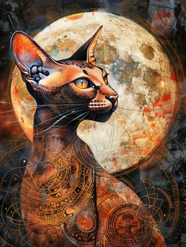 MAFANG 5D Diamond Painting Bilder Fantasie Ägyptische Katze Tier Diy 5D Diamant Kunst Kits Runde Vollbohrer Diamant Kunst Bild Kristall Kunst Für Zuhause Wanddekoration 40x50cm MAFANG 5D Diamond Painting Bilder Fantasie Ägyptische Katze Tier Diy 5D Diamant Kunst Kits Runde Vollbohrer Diamant Kunst Bild Kristall Kunst Für Zuhause Wanddekoration 40x50cm von MAFANG