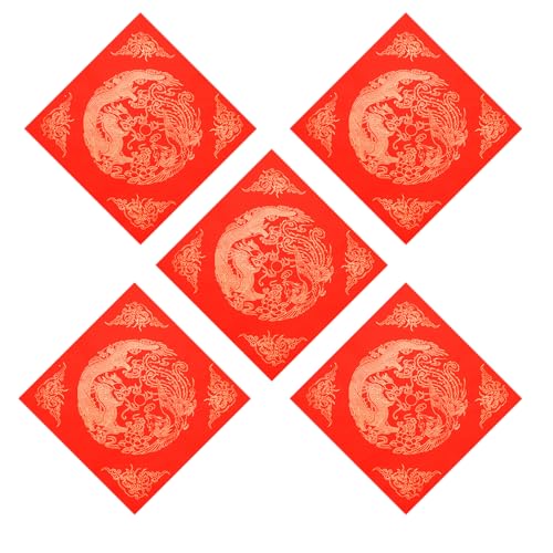 Chinesisches Neujahrsfest Dou Fang Xuan Papier, rotes Xuan-Papier, handgefertigtes quadratisches Papier, chinesisches Frühlingsfest, Chunlian/Duilian-Papier Chinesisches Neujahrsfest Dou Fang Xuan Papier, rotes Xuan-Papier, handgefertigtes quadratisches Papier, chinesisches Frühlingsfest, Chunlian/Duilian-Papier von MAFENT