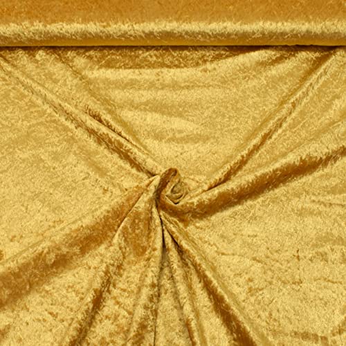 MAGAM-Stoffe 1m Katharina Pannesamt glänzender Samt Stoff Kleidung Kissen Möbel Meterware (22. Gold) von MAGAM-Stoffe