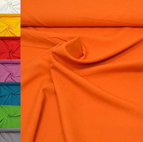 MAGAM-Stoffe 1m Mara Universal-Stoff uni Blickdicht Knitterarm Kostüm Tischdecken Dekostoff (04. Orange) von MAGAM-Stoffe