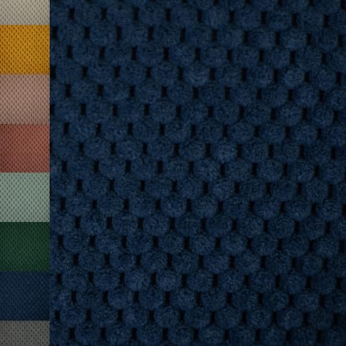 MAGAM-Stoffe Barcelona weicher Deko Polster Taschen Cord Samt Meterware ab 50cm (07. Dunkelblau) von MAGAM-Stoffe