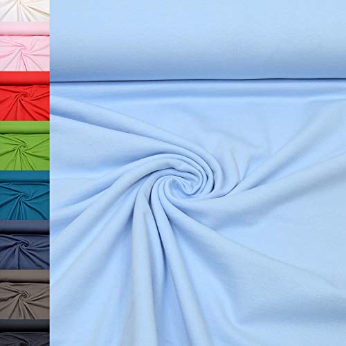MAGAM-Stoffe Ben Sweatstoff Uni innen Angeraut und weich Meterware ab 50cm (12. Hellblau) von MAGAM-Stoffe