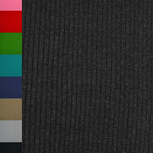 MAGAM-Stoffe Charly Schwerer Bündchenstoff Grobstrick uni Oeko-Tex Meterware 50cm (19. Anthrazit meliert) von MAGAM-Stoffe