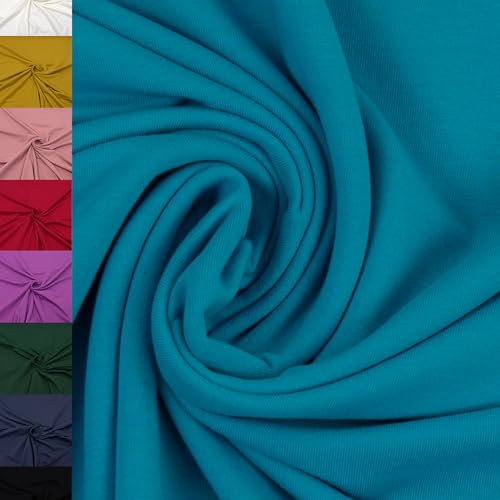 MAGAM-Stoffe Elias Sweatstoff uni innen angeraut und weich Meterware ab 50cm (18. Aqua türkis) von MAGAM-Stoffe