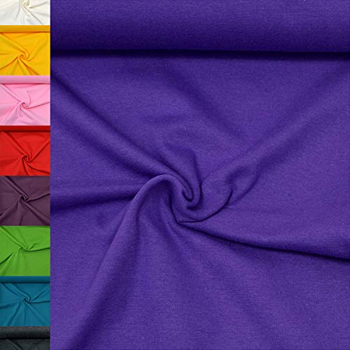 MAGAM-Stoffe Emma Bündchenstoff Feinstrick uni Oeko-Tex Meterware 50cm (12. Violett) von MAGAM-Stoffe