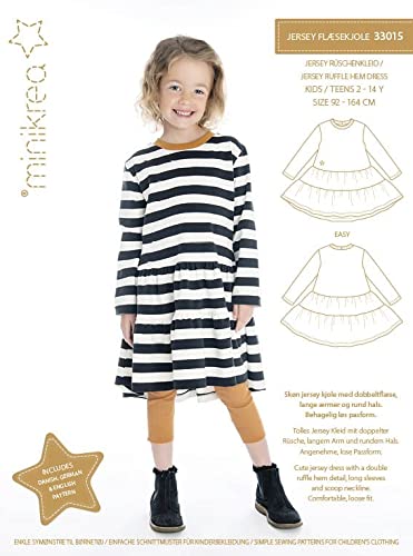 MAGAM-Stoffe Jersey Rüschenkleid Schnittmuster Kinder inkl. Aufnäher Enno von MAGAM-Stoffe