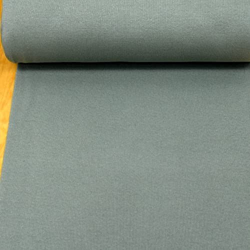 MAGAM-Stoffe Laura Bündchenstoff Grobstrick uni Bio Meterware 50cm (08. Alt Mint) von MAGAM-Stoffe