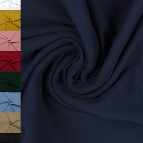 MAGAM-Stoffe Noah Bündchenstoff Feinstrick uni Oeko-Tex Meterware 50cm (25. Dunkelblau) von MAGAM-Stoffe