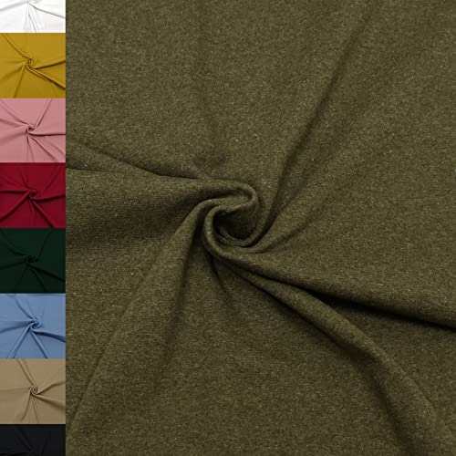 MAGAM-Stoffe Noah Bündchenstoff Feinstrick uni Oeko-Tex Meterware 50cm (36. Khaki grün meliert) von MAGAM-Stoffe