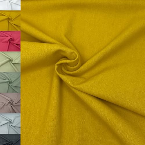 MAGAM-Stoffe Paris fester Canvas Stoff Kleidung Polsterstoff Meterware 50cm (02. Senf-Gelb) von MAGAM-Stoffe